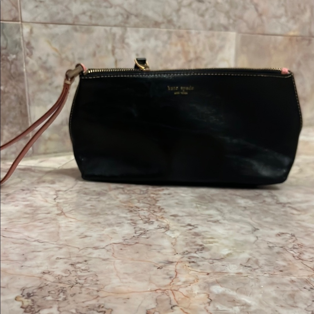 Kate Spade Black Leather Clutch / Wristlet